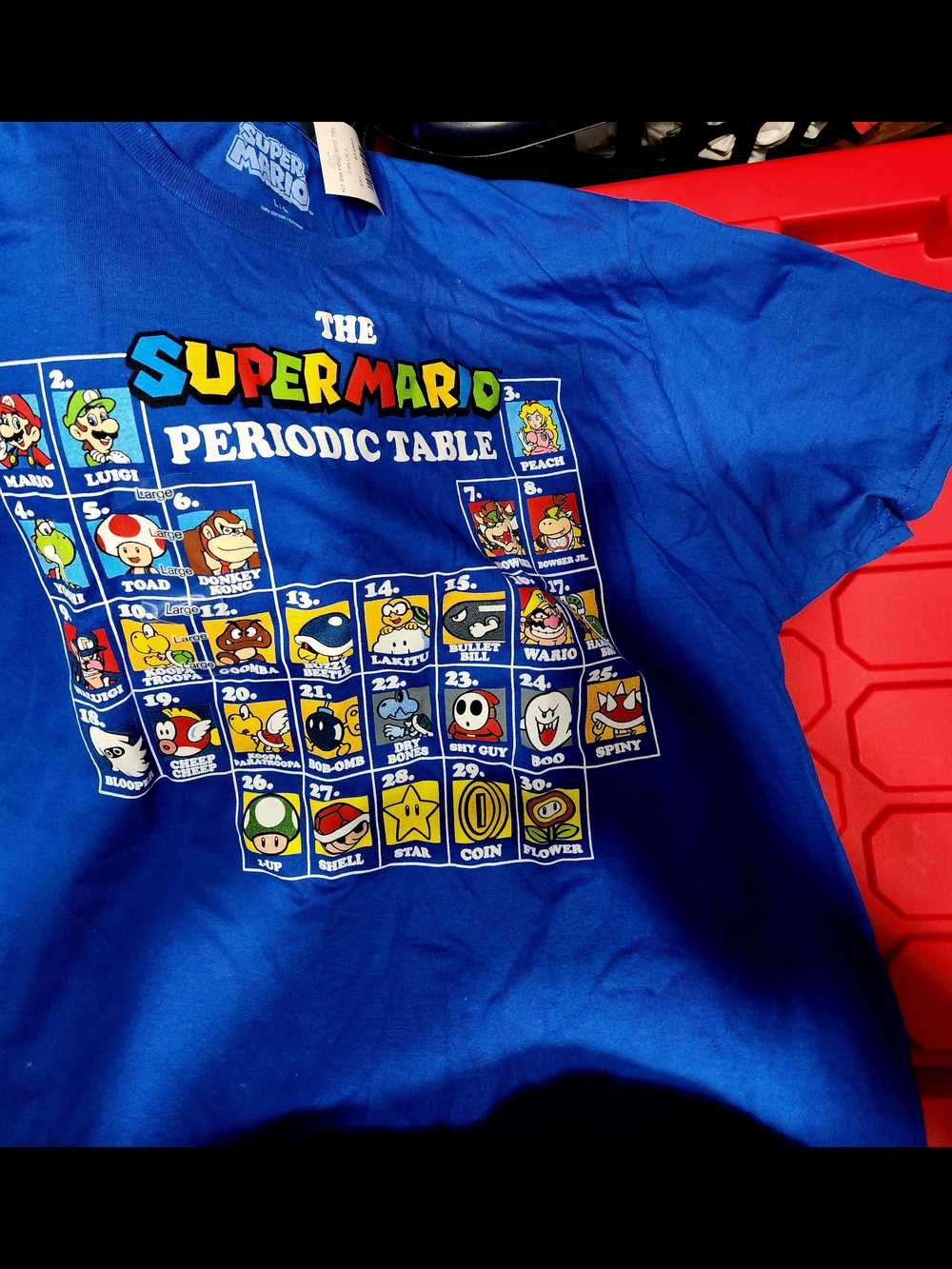 Nintendo Super Mario Blue Graphic Tee - Multicolor Periodic Table